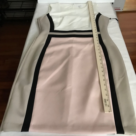 CALVIN KLEIN Colorblock Scuba Bodycon Dress Pink Cream NWT Women’s Plus Size 14 - Picture 16 of 16